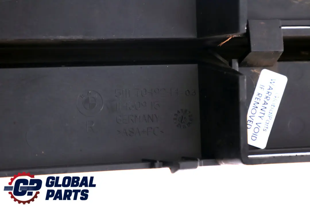 Front Bumper Mesh Grill Trim Fog Light Cover Right O/S to BMW 5 Series E60 E61 with Part number 7049244 BMW 5 Series E60 E61 Front Bumper Mesh Grill Trim Fog Light Cover Right O/S - SKU 7049244 - Part number 7049244