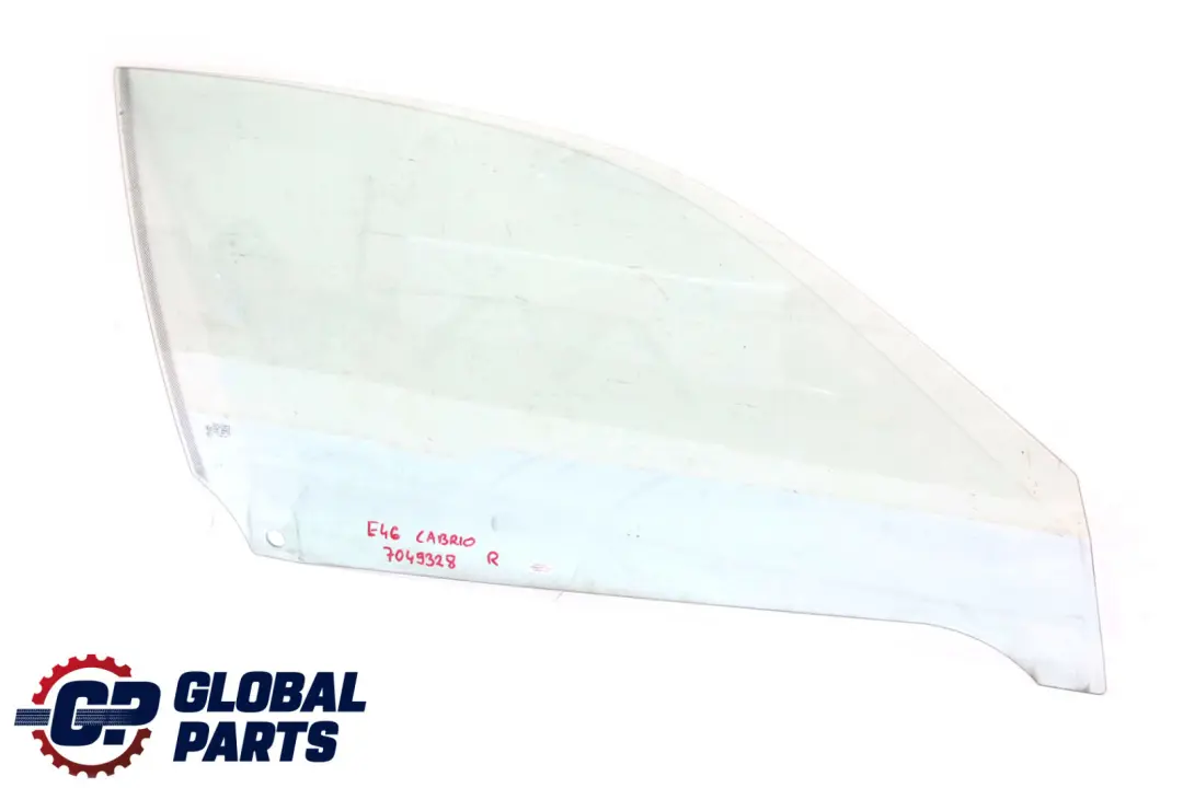 Front Right Door O/S Side Window Glass AS2 to BMW 3 Series E46 Cabrio with Part number 7049328 BMW 3 Series E46 Cabrio Front Right Door O/S Side Window Glass AS2 - SKU 7049328 - Part number 7049328