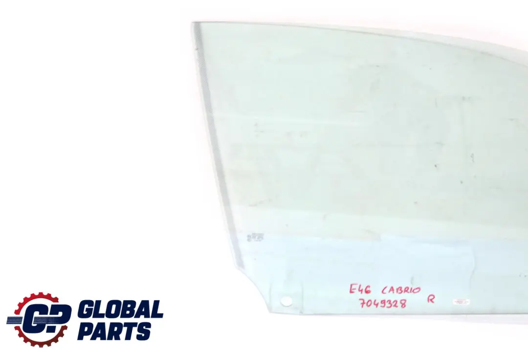 Front Right Door O/S Side Window Glass AS2 to BMW 3 Series E46 Cabrio with Part number 7049328 BMW 3 Series E46 Cabrio Front Right Door O/S Side Window Glass AS2 - SKU 7049328 - Part number 7049328