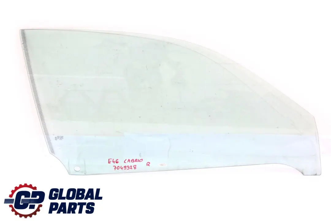 Front Right Door O/S Side Window Glass AS2 to BMW 3 Series E46 Cabrio with Part number 7049328 BMW 3 Series E46 Cabrio Front Right Door O/S Side Window Glass AS2 - SKU 7049328 - Part number 7049328