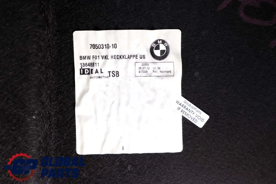 Trim Panel Cover Trunk Lid Luggage Grey to BMW 7 Series F01 F02 F03 LCI with Part number 7050310 BMW 7 Series F01 F02 F03 LCI Trim Panel Cover Trunk Lid Luggage Grey - SKU 7050310 - Part number 7050310