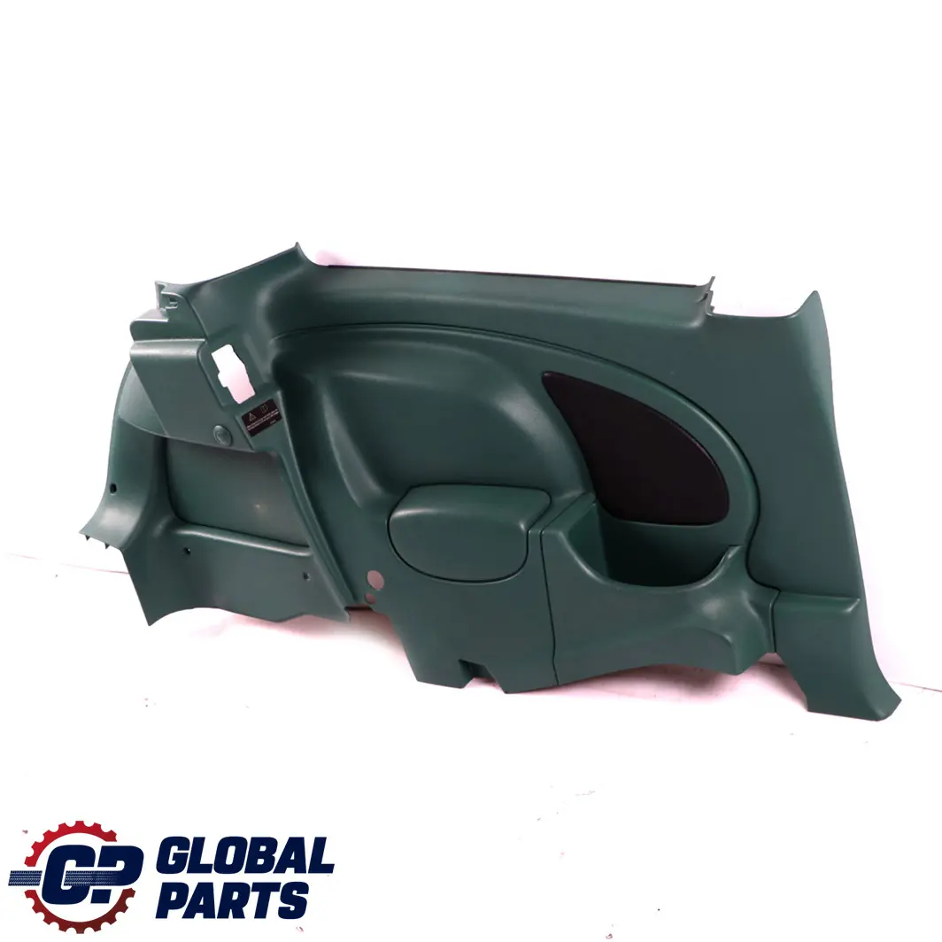 Left N/S Lateral Trim Side Panel Emerald Green to BMW Mini Cooper R50 R53 Rear with Part number 7050457 BMW Mini Cooper R50 R53 Rear Left N/S Lateral Trim Side Panel Emerald Green - SKU 7050457 - Part number 7050457