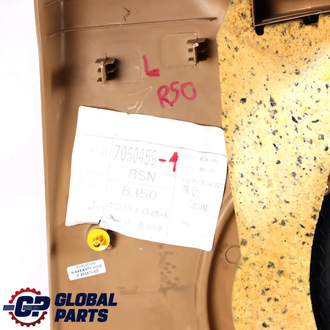 Mini Cooper R50 R53 1 Rear Left N/S Lateral Trim Side Panel Cordoba Beige - SKU 7050459-1 - Part number 7050459