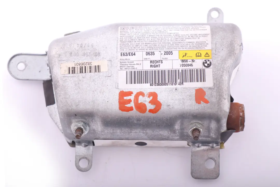 BMW E63 E64 LCI Door Air Bag Module Right Front O/S - SKU 7050846 - Part number 7050846