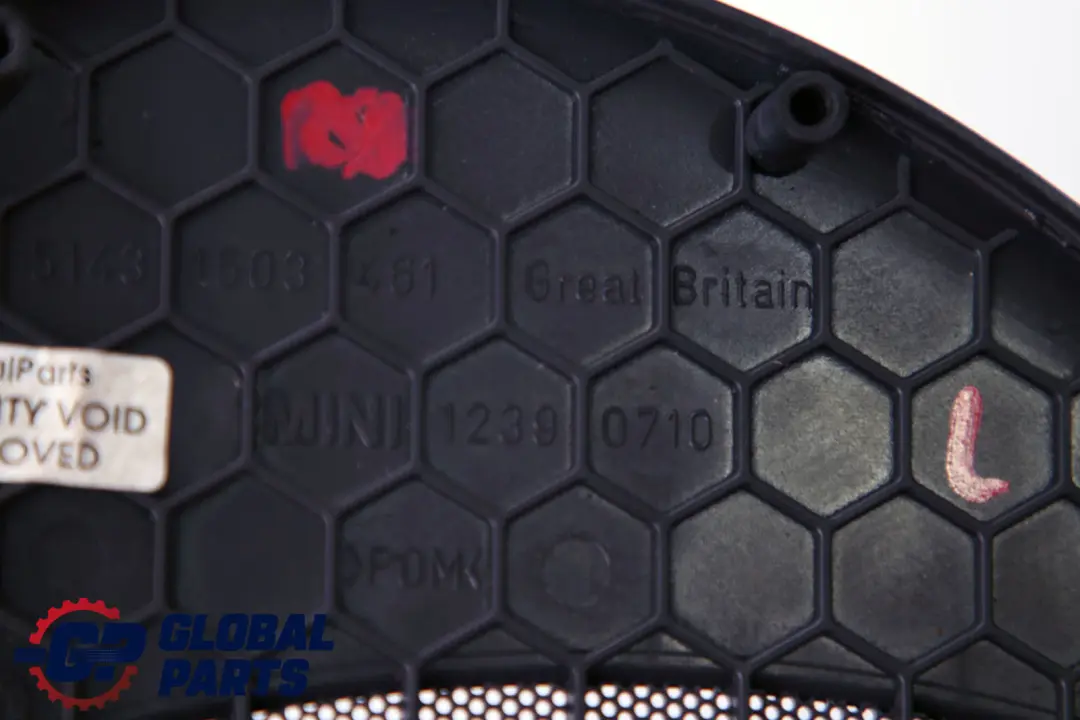 Trim Lower Loudspeaker Left N/S Grid Silver Grey to BMW Mini Cooper R50 Cover with Part number 7050893 BMW Mini Cooper R50 Cover Trim Lower Loudspeaker Left N/S Grid Silver Grey - SKU 7050893 - Part number 7050893