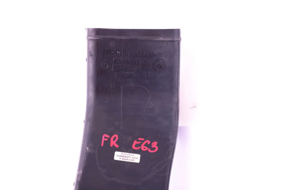 BMW Série 6 E63 E64 Conduit d'aération de frein avant droit - SKU 7051486 - Numéro de pièce 7051486