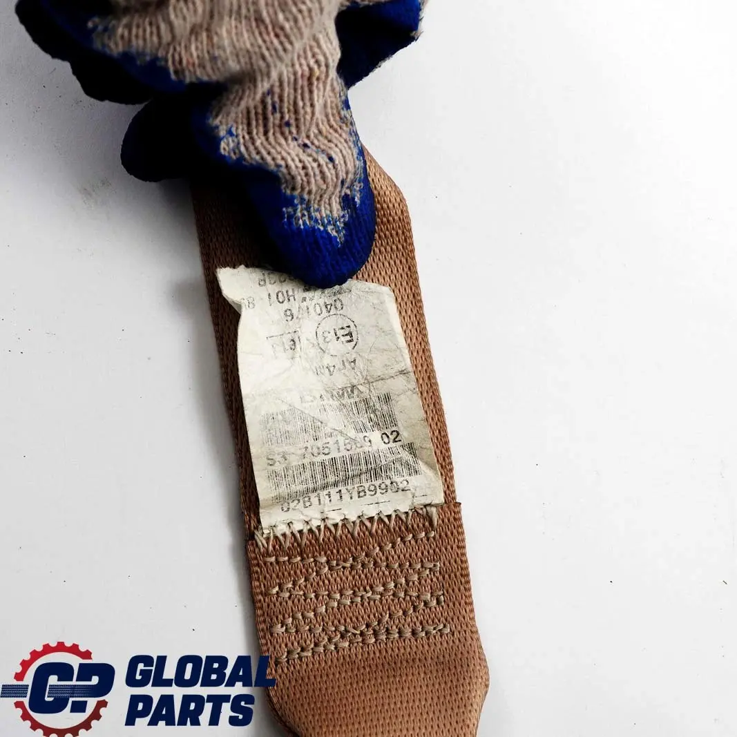 BMW X5 Series E53 Rear Left N/S Seat Upper Belt Seatbelt Light Beige - SKU 7051509 - Part number 7051509