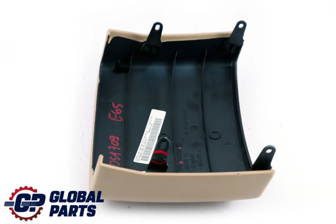 Cubre Consola Central Beige 7045598 para BMW E65 E66 con número de pieza 7051709 BMW E65 E66 Cubre Consola Central Beige 7045598 - SKU 7051709 - Número de pieza 7051709