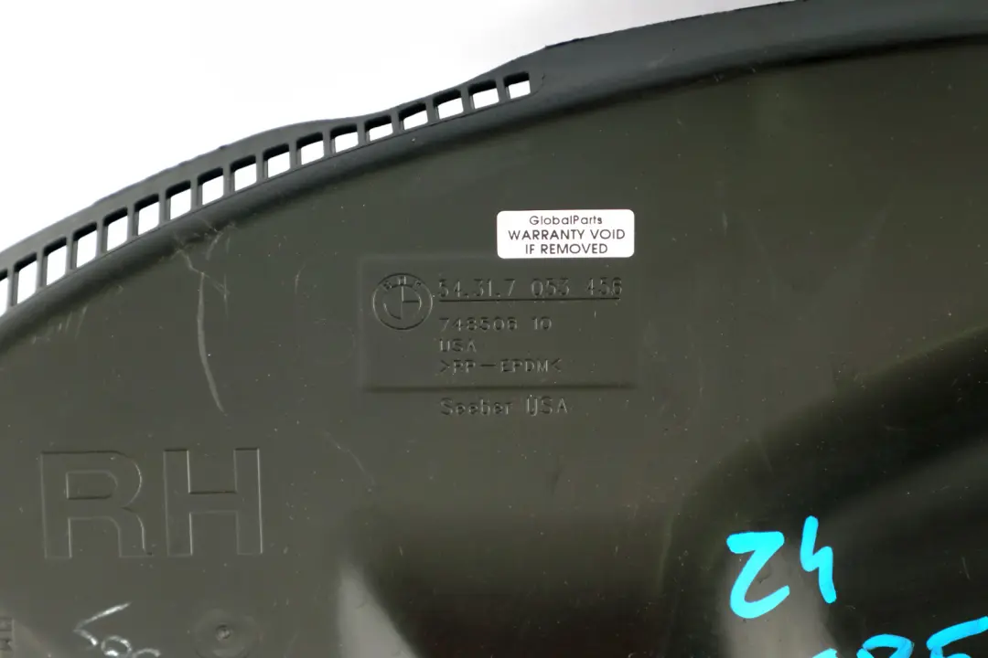 BMW Z4 Series E85 Rear Right O/S Convertible Top Funnel Drain Support Panel - SKU 7053456 - Part number 7053456