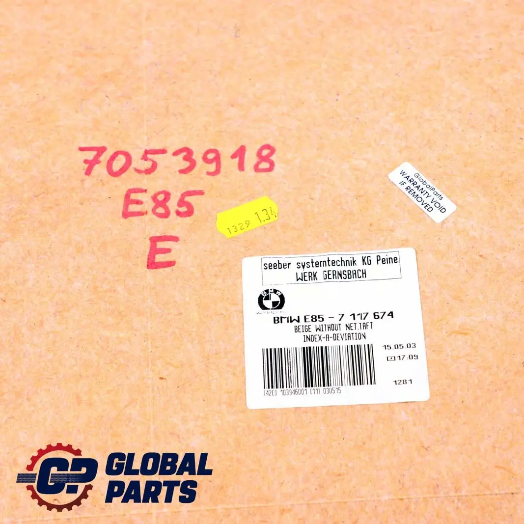 Front Seat Left Right N/O/S Rear Back Trim Panel Cover Beige to BMW Z4 Series E85 with Part number 7053918 BMW Z4 Series E85 Front Seat Left Right N/O/S Rear Back Trim Panel Cover Beige - SKU 7053918 - Part number 7053918