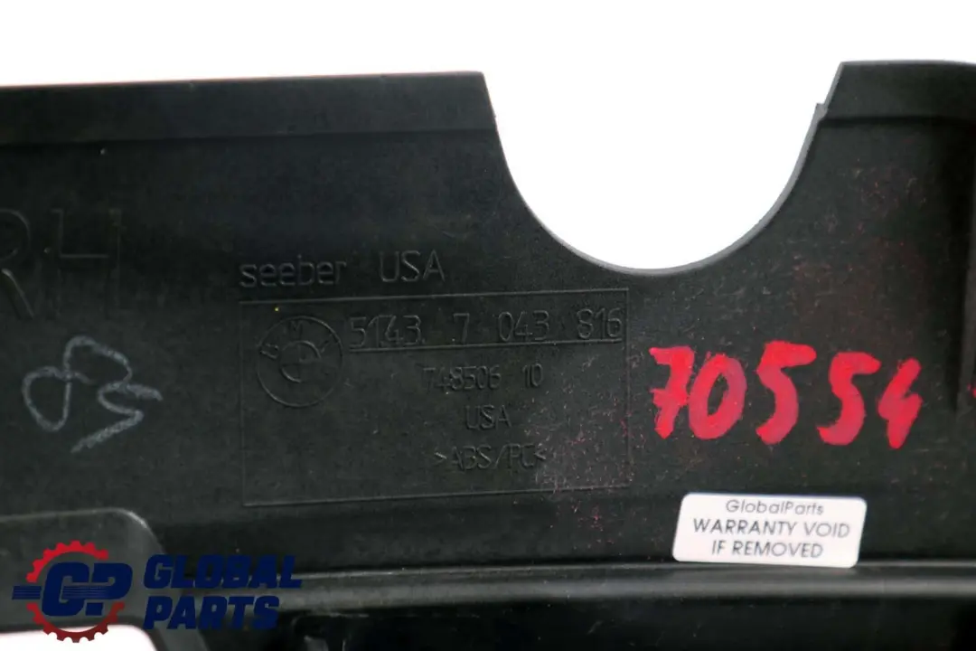BMW Z4 E85 Covering Top Rear Right O/S Trim Panel Black - SKU 7055410 - Part number 7055410
