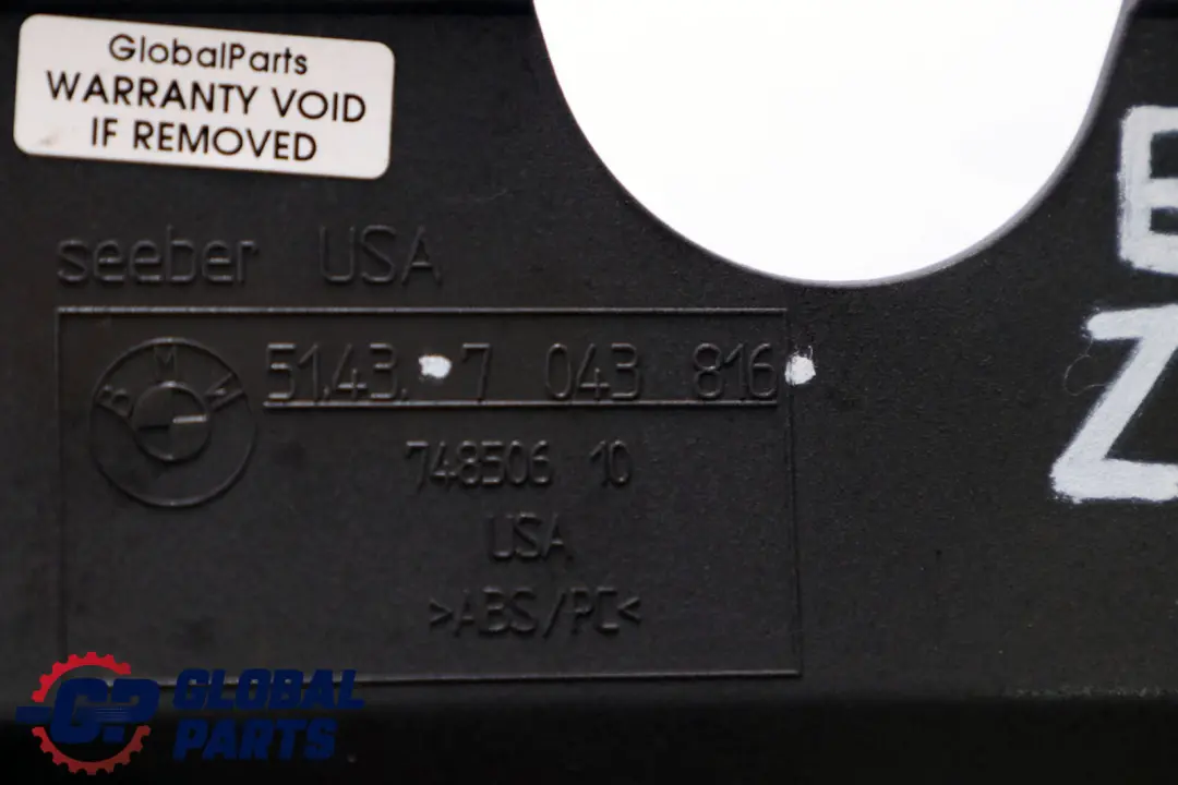 BMW Z4 Series E85 Covering Top Rear Right O/S Trim Panel Grey 7043816 - SKU 7055412 - Part number 7055412