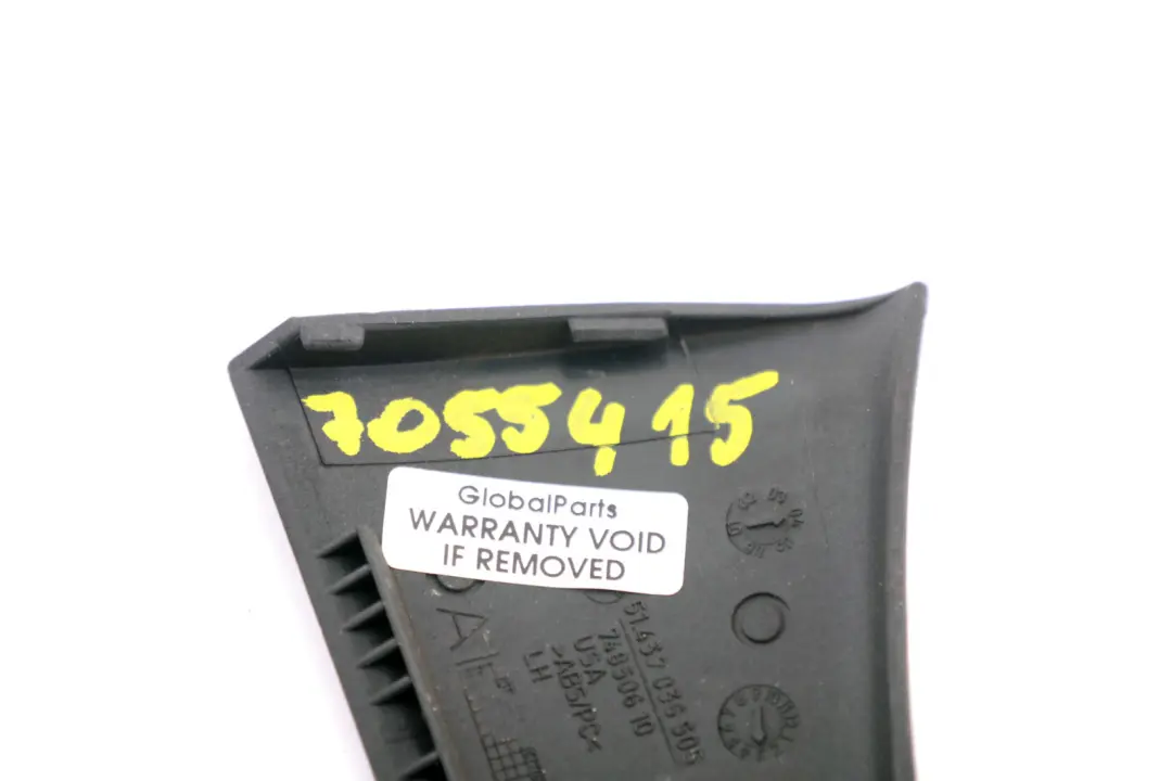 BMW Z4 E85 Roadster Cabriolet Couverture Gurtaustritt A Gauche Noir 7130179 - SKU 7055415 - Numéro de pièce 7036505