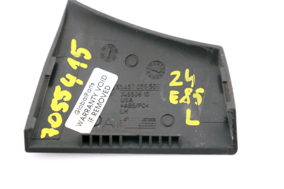 BMW Z4 E85 Roadster Cabriolet Couverture Gurtaustritt A Gauche Noir 7130179 - SKU 7055415 - Numéro de pièce 7036505
