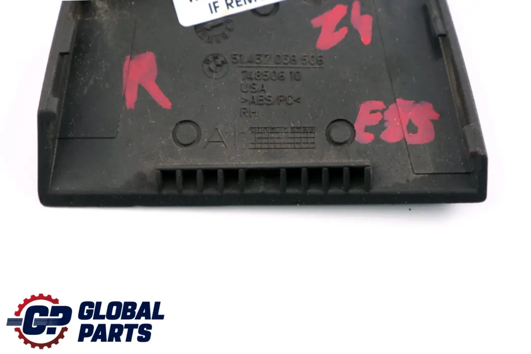 Belt Outlet Right O/S Black to BMW Z4 Series E85 Cover with Part number 7036506 BMW Z4 Series E85 Cover Belt Outlet Right O/S Black - SKU 7055416 - Part number 7036506