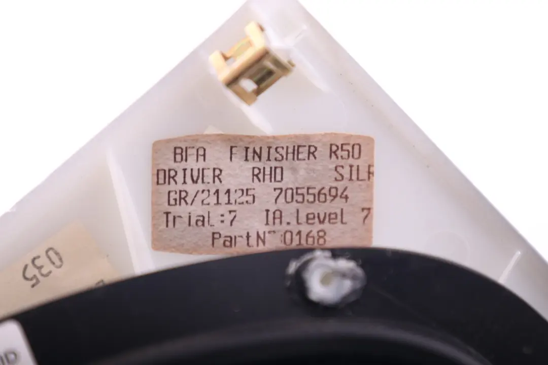 Dashboard Panel Trim Strip Cover White Silver to BMW Mini Cooper One R50 R53 with Part number 7055694 BMW Mini Cooper One R50 R53 Dashboard Panel Trim Strip Cover White Silver - SKU rhd-7055694 - Part number 7055694