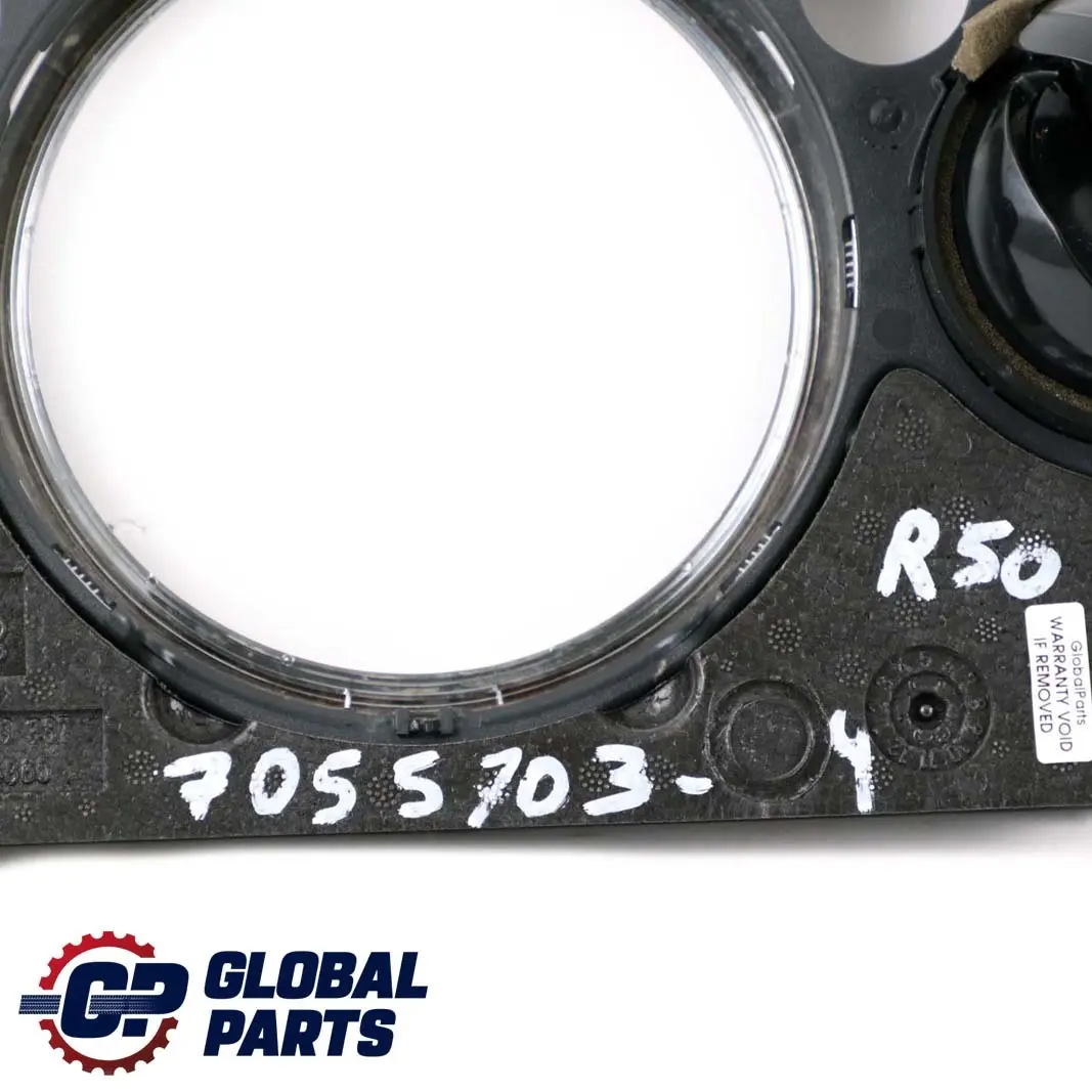 Salpicadero Panel Recorte Tapa Cromo 0769337 para Mini Cooper 4 R50 R53 con número de pieza 7055703 Mini Cooper 4 R50 R53 Salpicadero Panel Recorte Tapa Cromo 0769337 - SKU 7055703-4 - Número de pieza 7055703