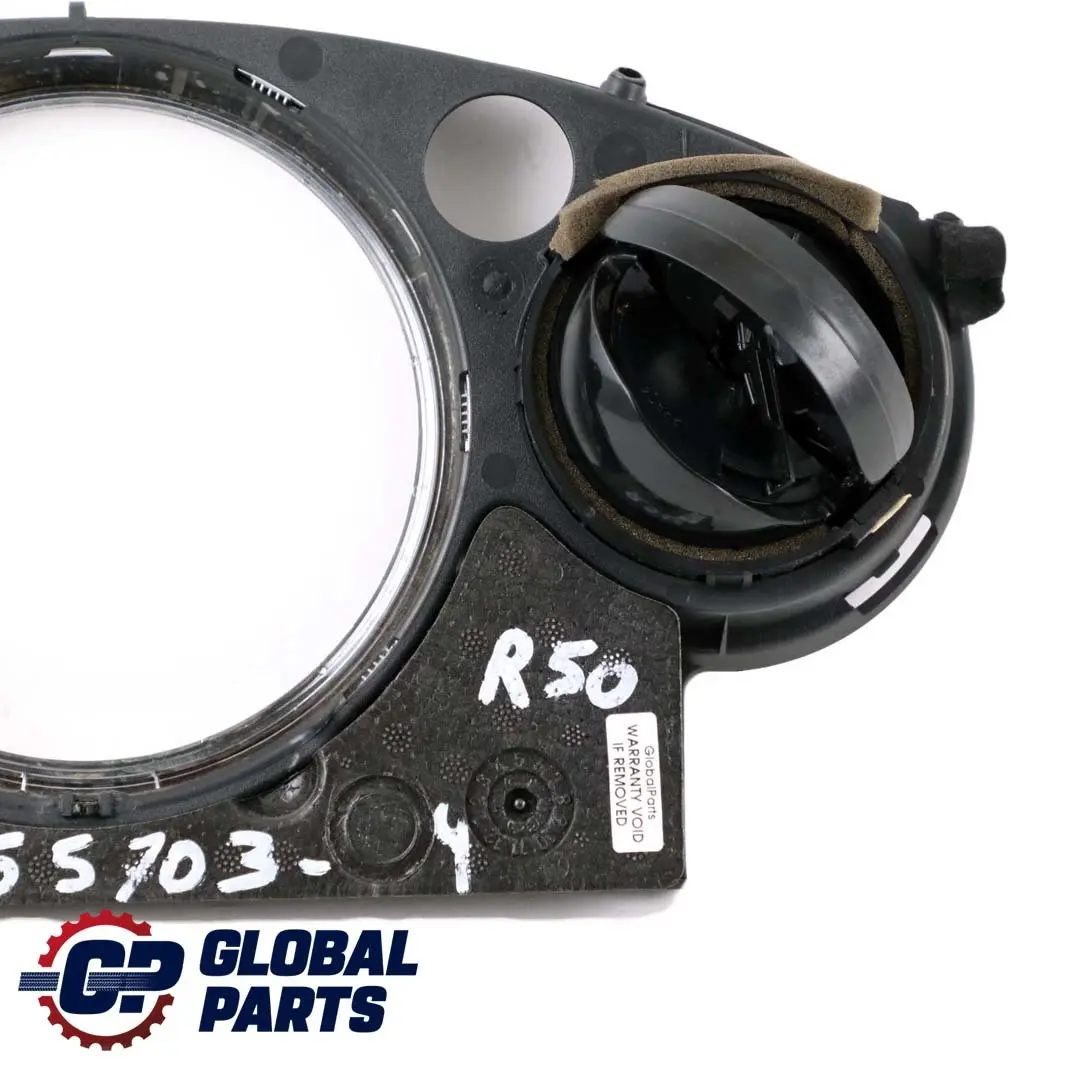 Salpicadero Panel Recorte Tapa Cromo 0769337 para Mini Cooper 4 R50 R53 con número de pieza 7055703 Mini Cooper 4 R50 R53 Salpicadero Panel Recorte Tapa Cromo 0769337 - SKU 7055703-4 - Número de pieza 7055703