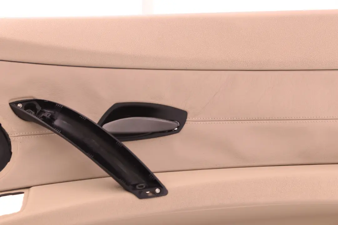 Front Right O/S Door Card Lining Leather Beige Trim Panel to BMW Z4 Series E85 E86 with Part number 7055950 BMW Z4 Series E85 E86 Front Right O/S Door Card Lining Leather Beige Trim Panel - SKU 7055950 - Part number 7055950