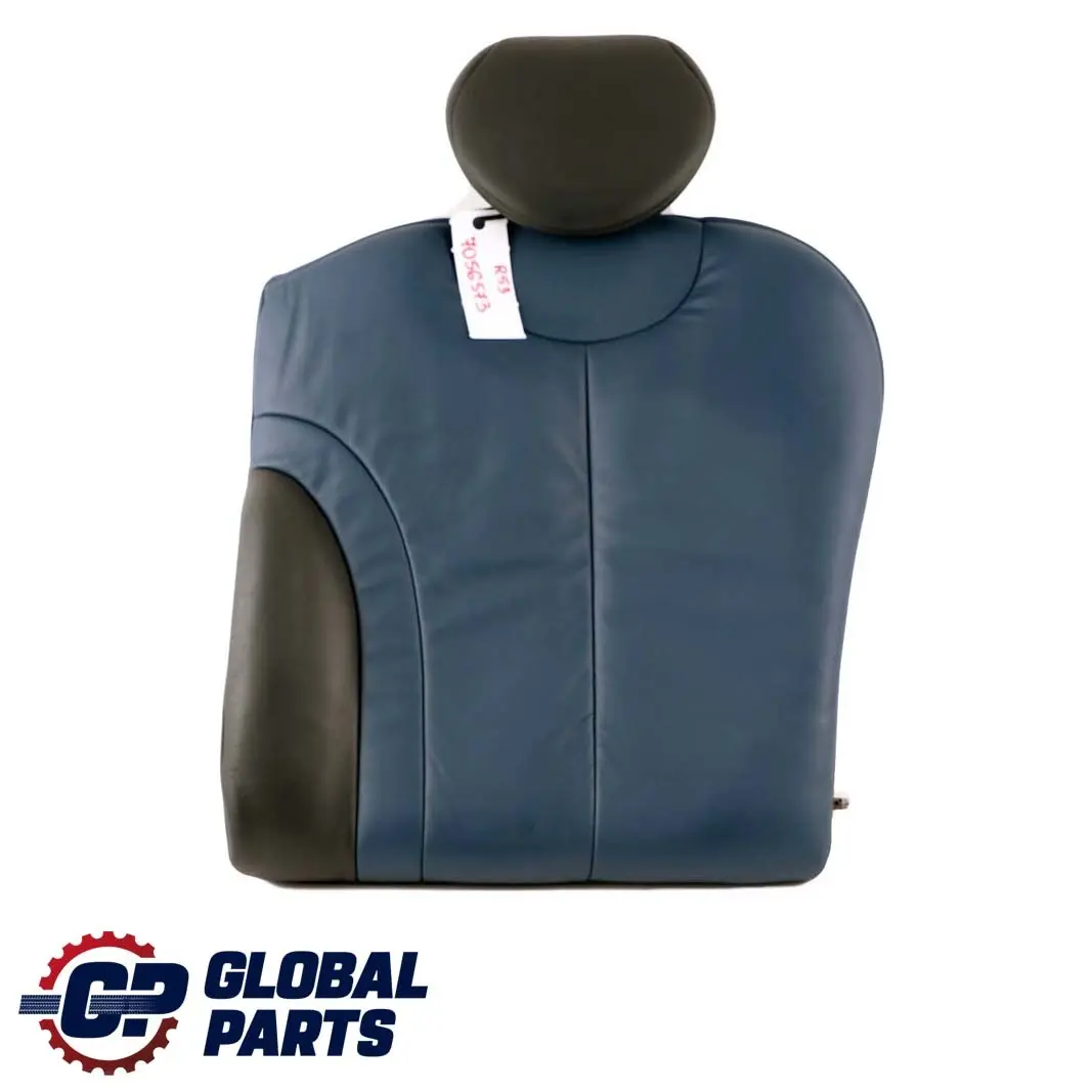 Left N/S Backrest Leather Gravity Lapis Blue to BMW Mini R53 Cooper S Rear Seat with Part number 7056573 BMW Mini R53 Cooper S Rear Seat Left N/S Backrest Leather Gravity Lapis Blue - SKU 7056573 - Part number 7056573