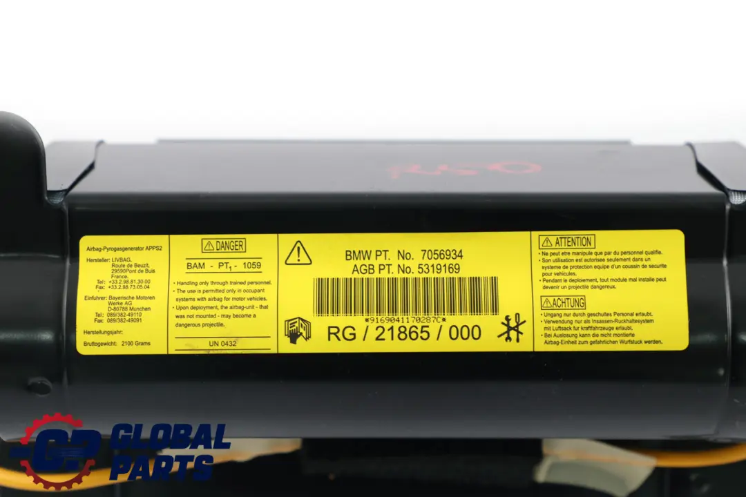 Mini R50 R53 Poduszka Powietrzna Airbag Pasażera Deski Rozdzielczej 7124306 - SKU 7056934 - Numer Części 7056934