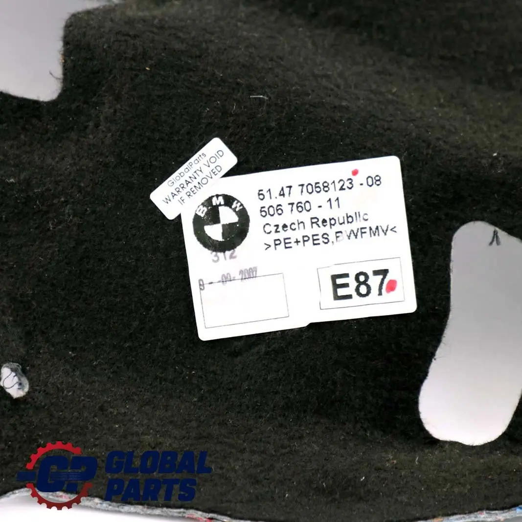BMW 1 er E81 E87 LCI Schallisolierung Radhaus hinten links - SKU 7058123 - Teilenummer 51487058123