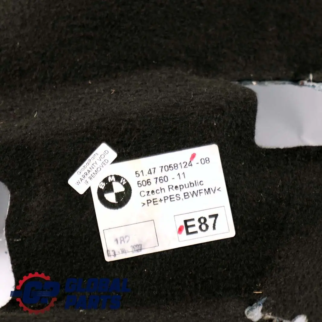 BMW 1 E81 E87 LCI Insonorisation Timonerie Arriere Droite - SKU 7058124 - Numéro de pièce 51487058124