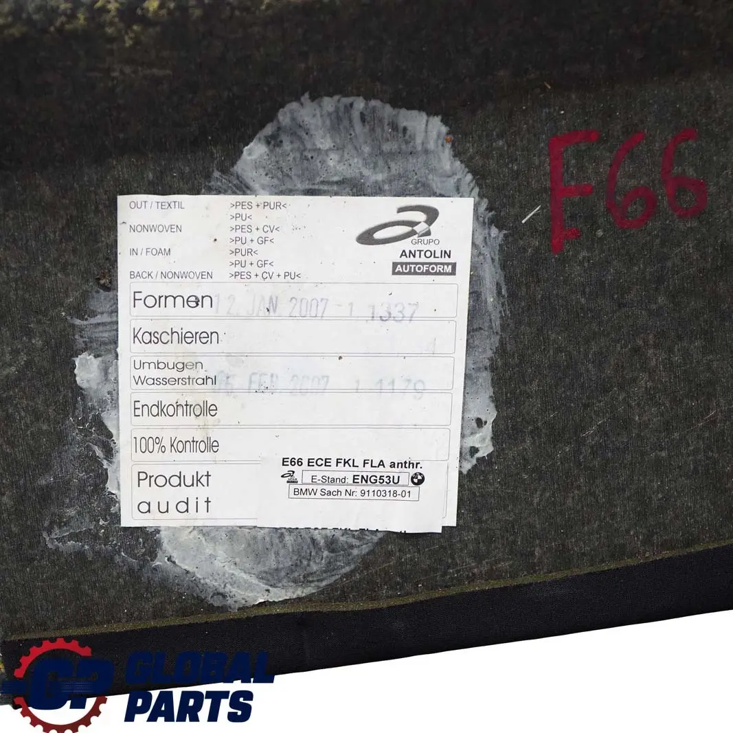 BMW E66 Long Complete Headlining Roof Slide Rear Air Conditioning Sunroof Black - SKU 7058135 - Part number 7058135