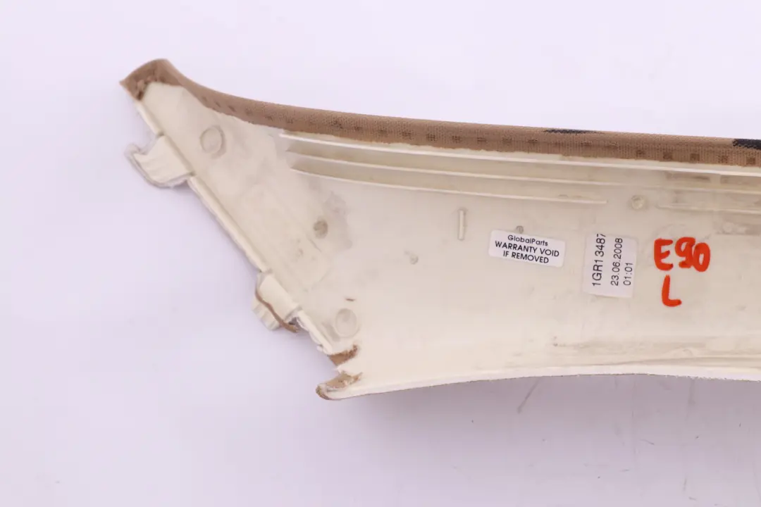 Columna izquierda A cubierta Beige para BMW E90 E91 LCI con número de pieza 7058331 BMW E90 E91 LCI Columna izquierda A cubierta Beige - SKU 7058331-1 - Número de pieza 7058331