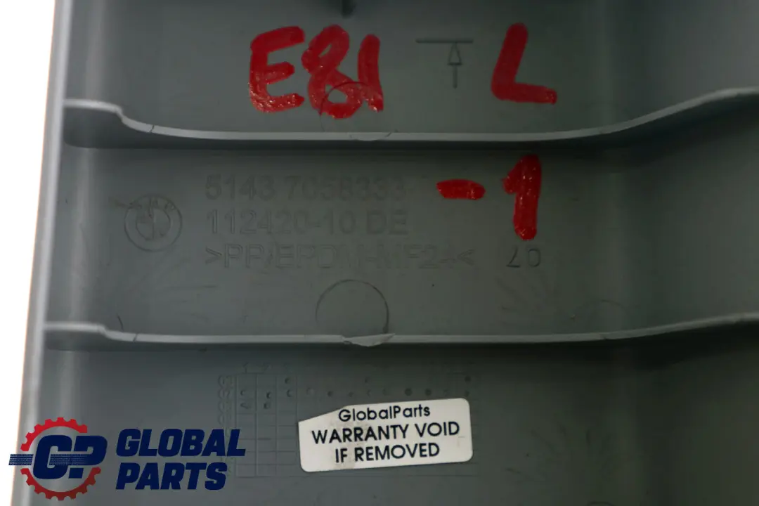 BMW 1 Series E81 Cover Column Pillar B Left N/S Alaska Grau Grey 7058333 - SKU 7058333-1 - Part number 6978519