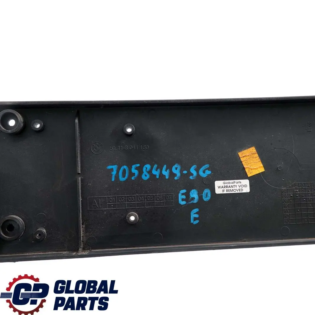 BMW E90 E91 Front Bumper Licence Plate Base Sparkling Graphite A22 8041180 - SKU 7058449-SG - Part number 7058449