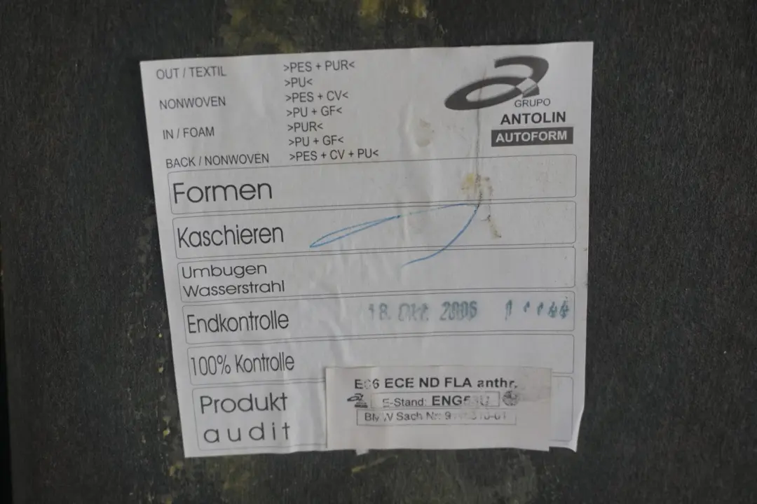 Headlining Roof Lining Black + Pillars Handles to BMW 7 Series E66 Long with Part number 7059060 BMW 7 Series E66 Long Headlining Roof Lining Black + Pillars Handles - SKU 7059060 - Part number 7059060