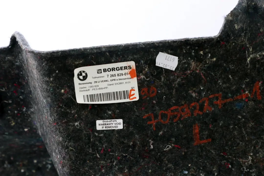 Trunk Trim Cover Panel Left N/S 7265829 to BMW 3 Series 1 E90 with Part number 7059227 BMW 3 Series 1 E90 Trunk Trim Cover Panel Left N/S 7265829 - SKU 7059227-1 - Part number 7059227