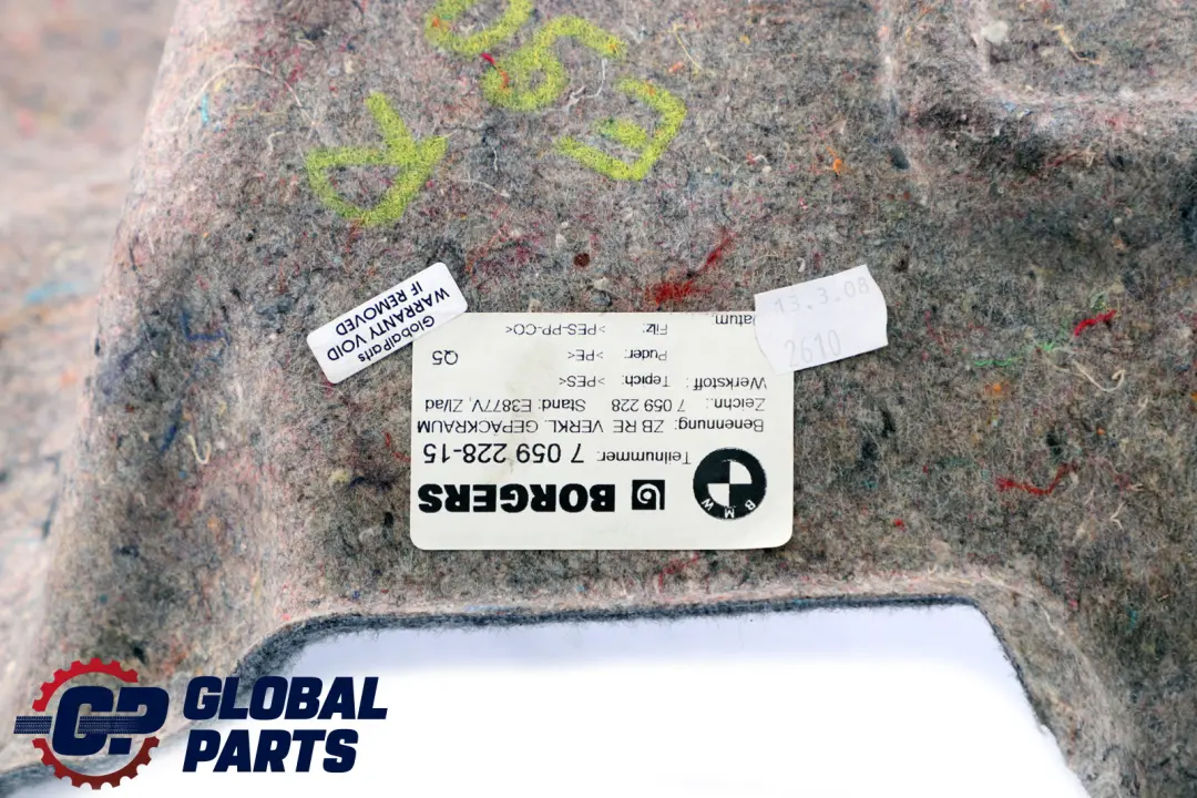 Boczek Tapicerka Bagażnika Prawa do BMW E90 o numerze 7059228 BMW E90 Boczek Tapicerka Bagażnika Prawa - SKU 7059228 - Numer Części 7059228