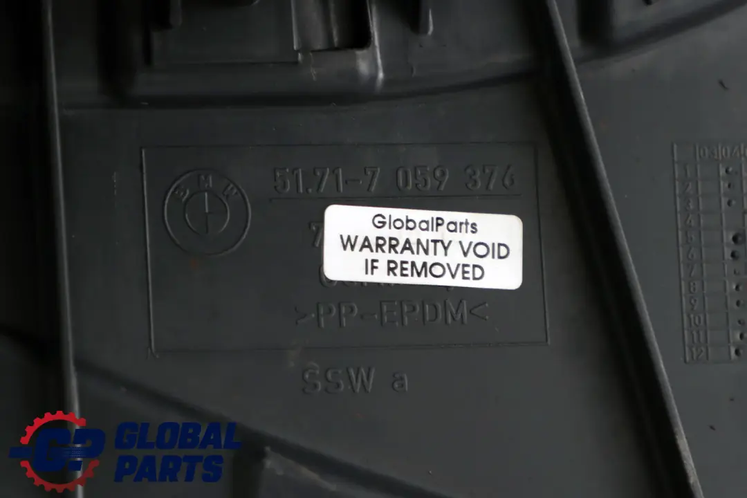 BMW E81 E87 Front Right Wheel Arch Bottom Cover Housing O/S - SKU 7059376 - Part number 7059376