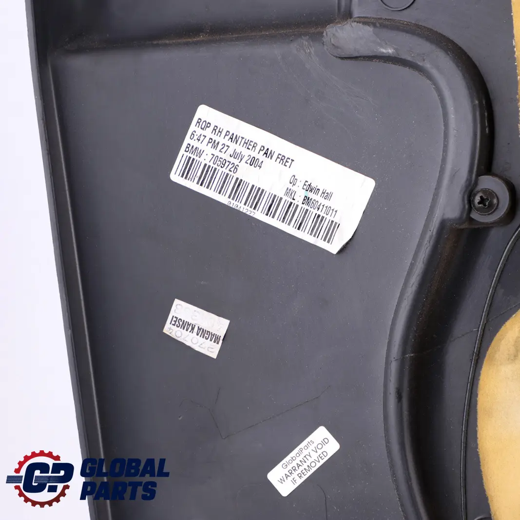 Mini Cooper R50 R53 1 Pannello Laterale Posteriore Destro O/S Panther Black - SKU 7059726-1 - Numero di parte 7059726