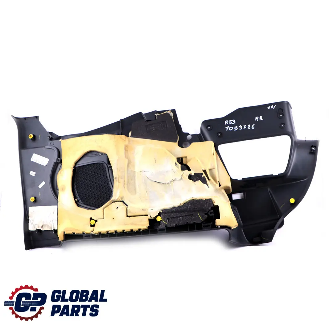 Pannello Laterale Posteriore Destro O/S Panther Black per Mini Cooper R50 R53 1 con numero di parte 7059726 Mini Cooper R50 R53 1 Pannello Laterale Posteriore Destro O/S Panther Black - SKU 7059726-1 - Numero di parte 7059726