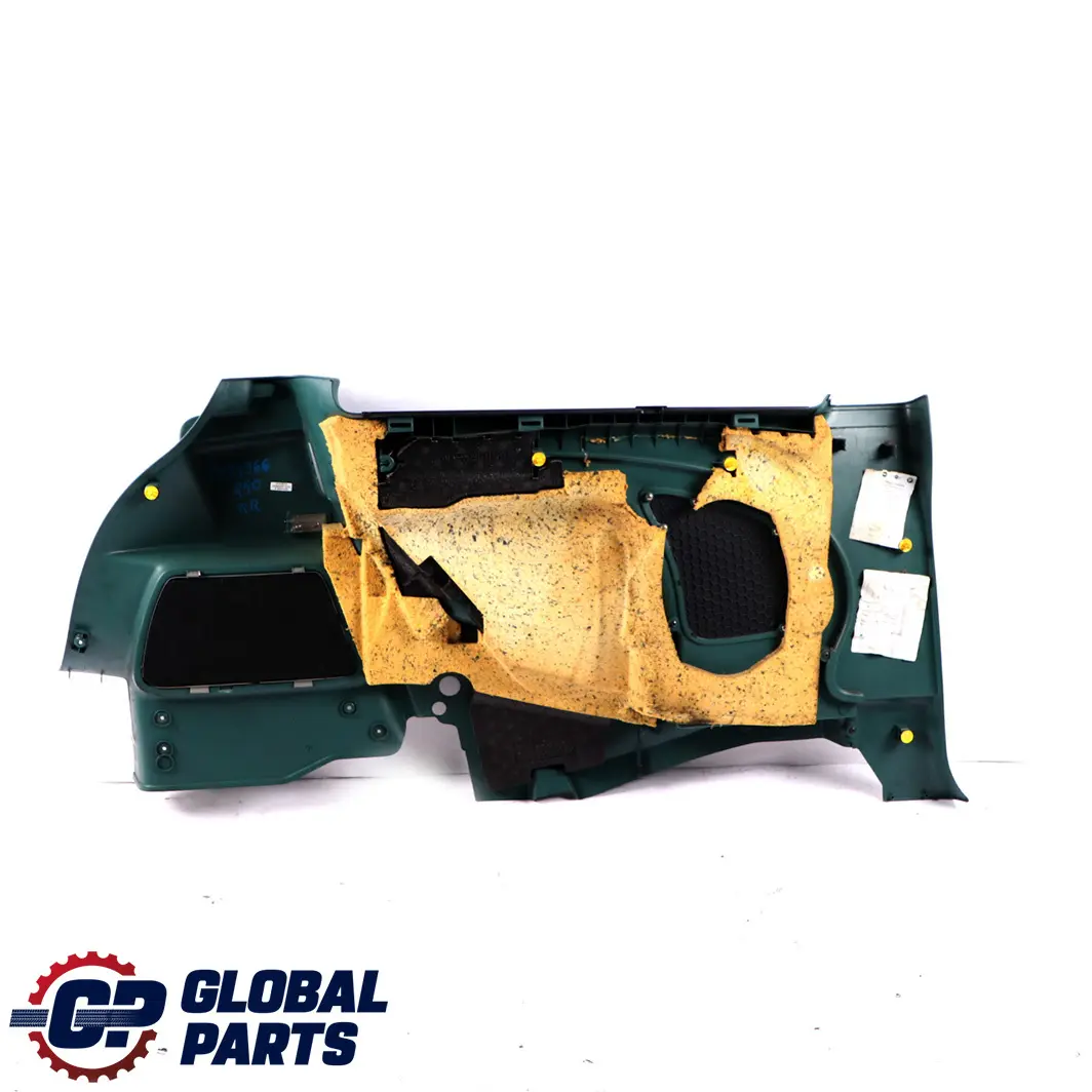 Right O/S Lateral Trim Side Panel Emerald Green to BMW Mini Cooper R50 R53 Rear with Part number 7059732 BMW Mini Cooper R50 R53 Rear Right O/S Lateral Trim Side Panel Emerald Green - SKU 7059732 - Part number 7059732