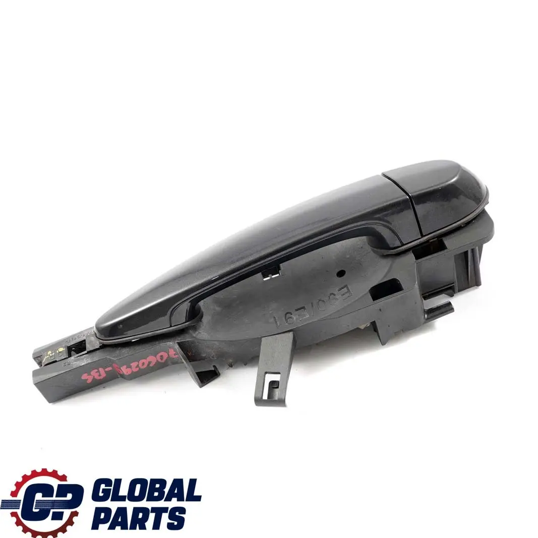 BMW 3 Series E90 E91 LCI Complete Rear Left Grab Handle N/S Black Sapphire 475 - SKU 7060299-BS - Part number 51227060299 51210445183
