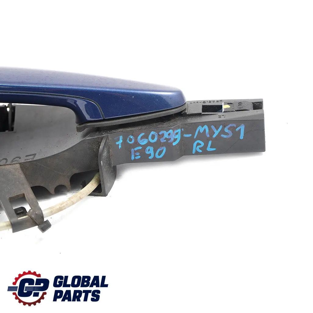 BMW 3 E90 E91 1 Grab Handle Left Door Rear N/S Mysticblau Mystic Blue A07 - SKU 7060299-MYS1 - Part number 7060299