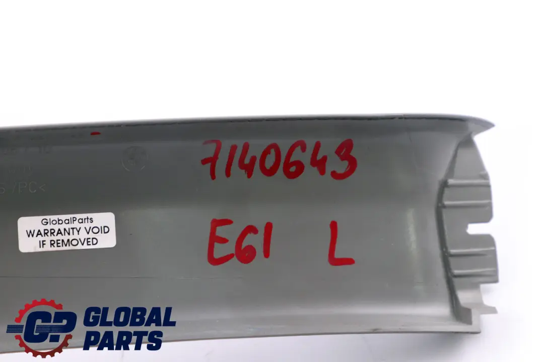 Boot Trunk Lid Left Lateral Trim Panel Grey 7061395 to BMW 5 Series E61 Touring with Part number 7140645 BMW 5 Series E61 Touring Boot Trunk Lid Left Lateral Trim Panel Grey 7061395 - SKU 7061395-1 - Part number 7140645