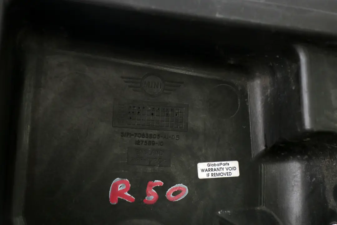 W17 Partition Left N/S Front Panel Trim Body Part to BMW Mini Cooper R50 with Part number 7063805 BMW Mini Cooper R50 W17 Partition Left N/S Front Panel Trim Body Part - SKU 7063805 - Part number 7063805