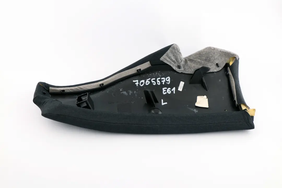 Side Finisher Rear Seat Left N/S Cloth Fabric Anthracite to BMW 5 Series E61 with Part number 7065579 BMW 5 Series E61 Side Finisher Rear Seat Left N/S Cloth Fabric Anthracite - SKU 7065579 - Part number 7065579