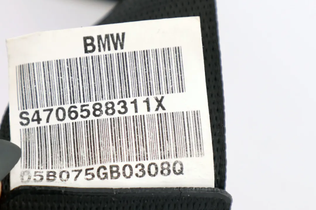 BMW 5 Series E60 Upper Seat Belt Rear Right Left O/N/S Black - SKU 7065883 - Part number 7065883