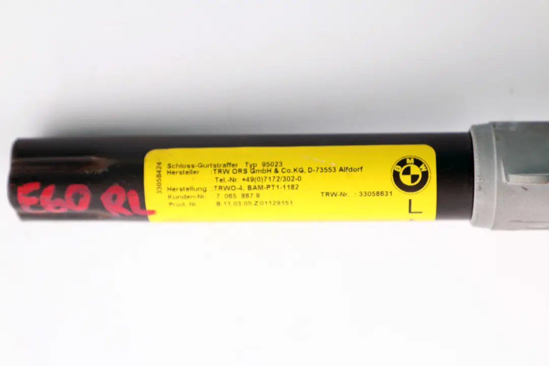 Reihe E60 E61 Untergurt mit Gurtstrammer Hinten Links für BMW 5 mit Teilenummer 7065887 BMW 5 Reihe E60 E61 Untergurt mit Gurtstrammer Hinten Links - SKU 7065887 - Teilenummer 7065887