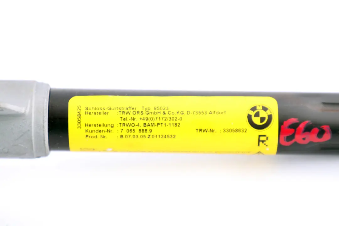 Ceinture Sécurité Inférieure Avec Tendeur Arrière Droit pour BMW E60 E61 à propos du numéro de pièce 7065888 BMW E60 E61 Ceinture Sécurité Inférieure Avec Tendeur Arrière Droit - SKU 7065888 - Numéro de pièce 7065888