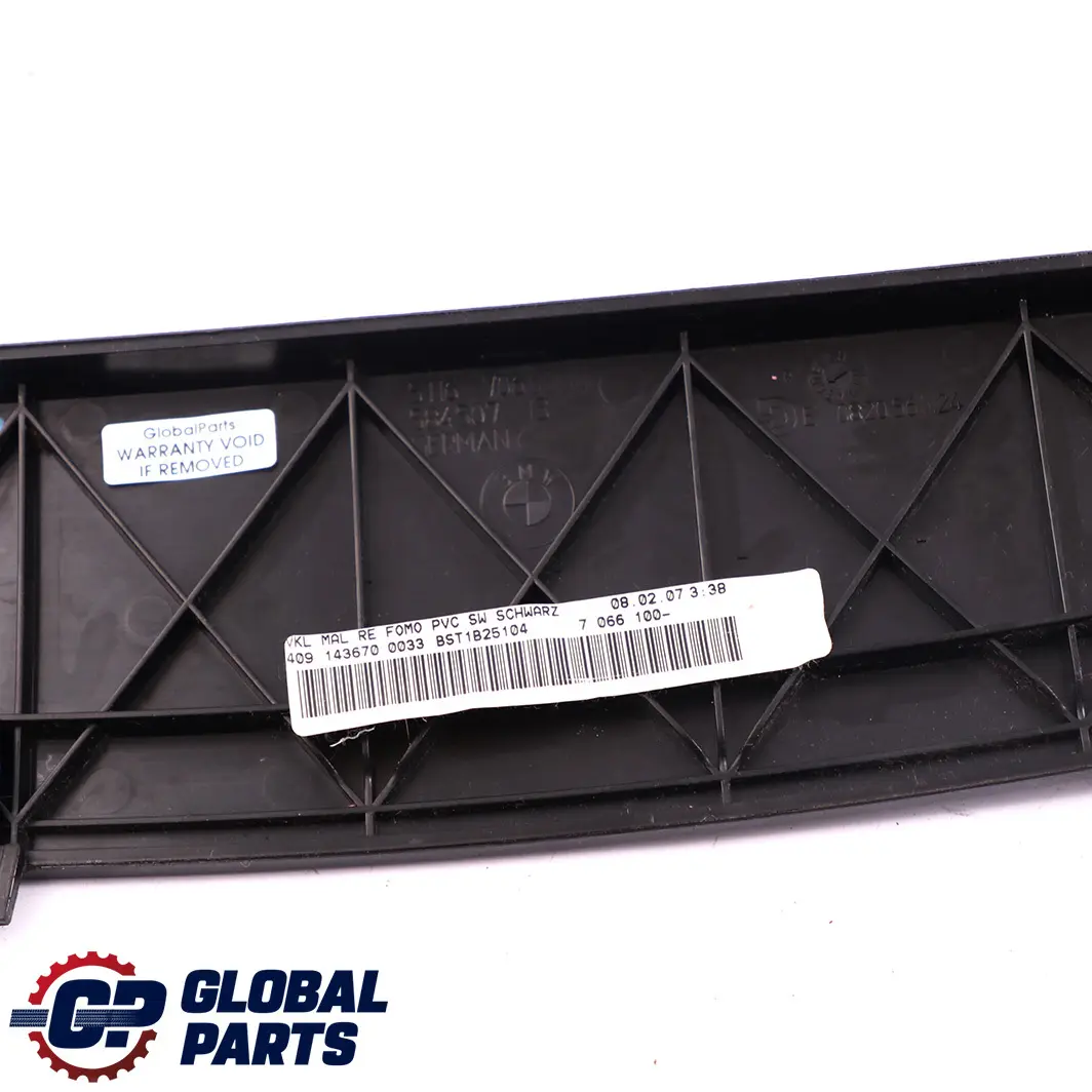 Verkleidung Mittelarmlehne Rechts Schwarz für BMW 7 er E65 E66 mit Teilenummer 7066100 BMW 7 er E65 E66 Verkleidung Mittelarmlehne Rechts Schwarz - SKU 7066100 - Teilenummer 7066100