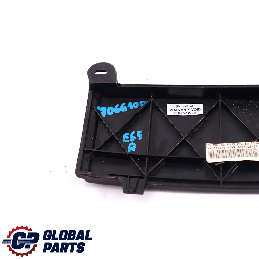 BMW 7 er E65 E66 Verkleidung Mittelarmlehne Rechts Schwarz - SKU 7066100 - Teilenummer 7066100