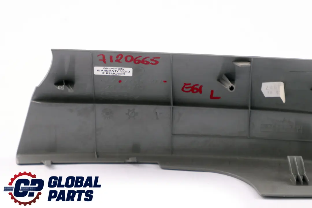 BMW 5 Series E61 LCI Cover Trim Panel Railing In Trunk Boot Left Grey - SKU 7066399 - Part number 7120665