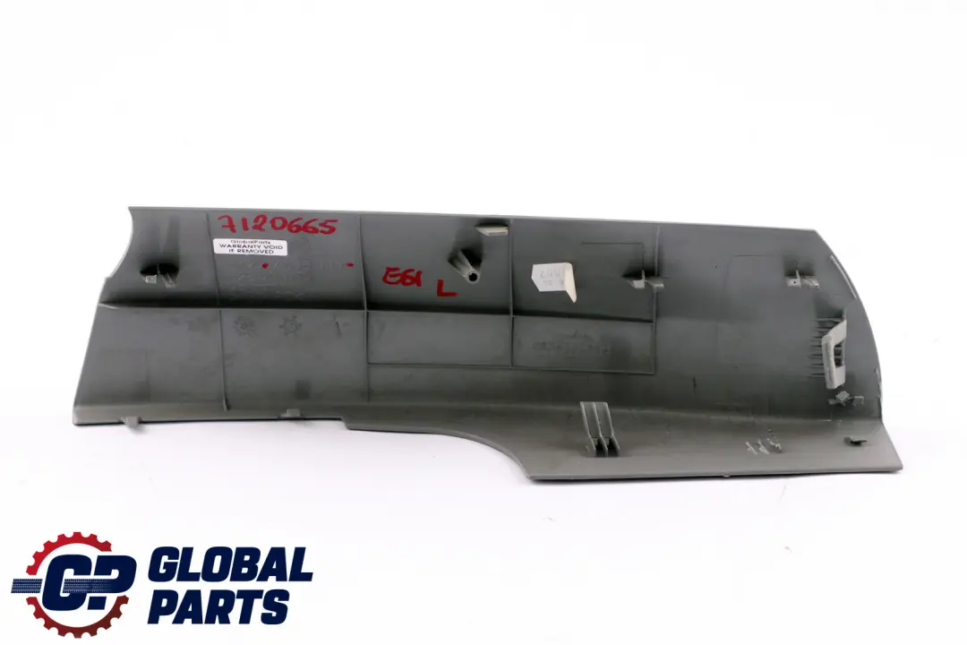 BMW 5 Series E61 LCI Cover Trim Panel Railing In Trunk Boot Left Grey - SKU 7066399 - Part number 7120665